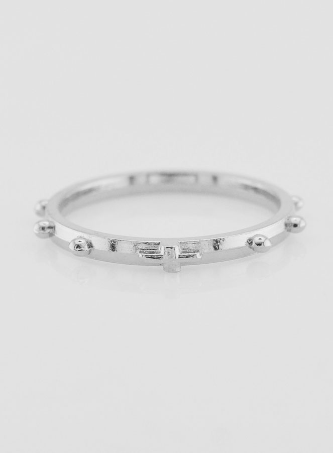 Bague Religieuse Dizainier Argentée - Taille 64 (pic 1)