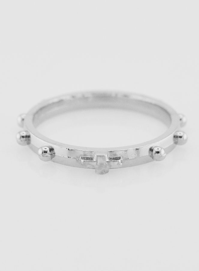 Bague Religieuse Dizainier Argentée - Taille 57 (pic 1)