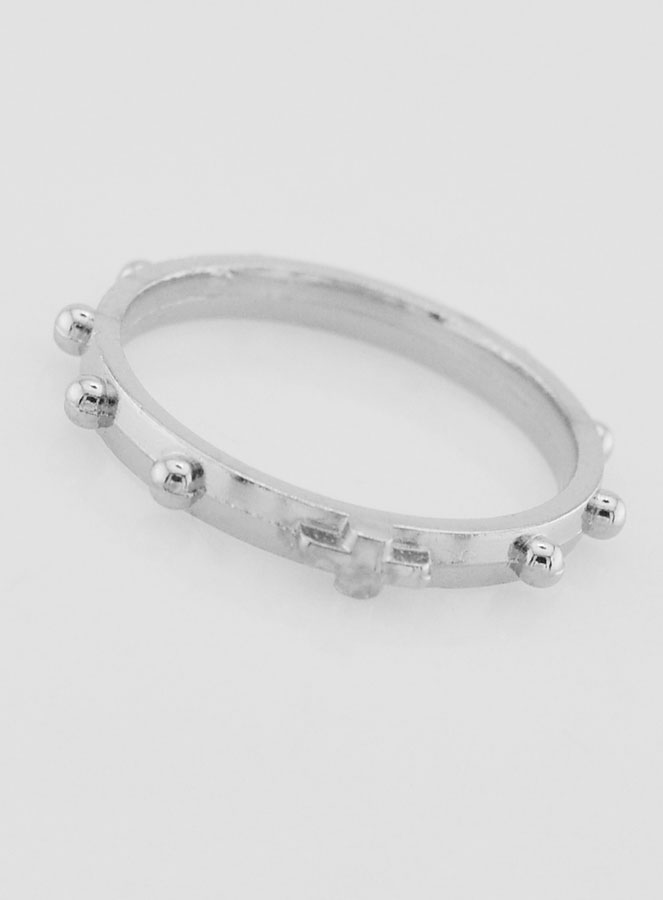 Bague Religieuse Dizainier Argentée - Taille 57 (pic 2)