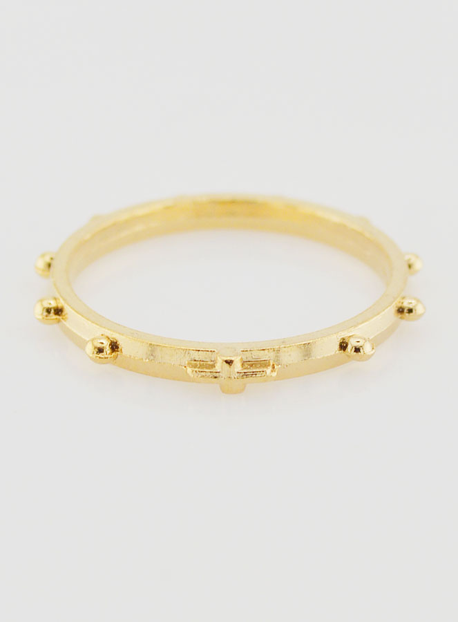 Bague Religieuse Dizainier Dorée - Taille 64 (pic 1)