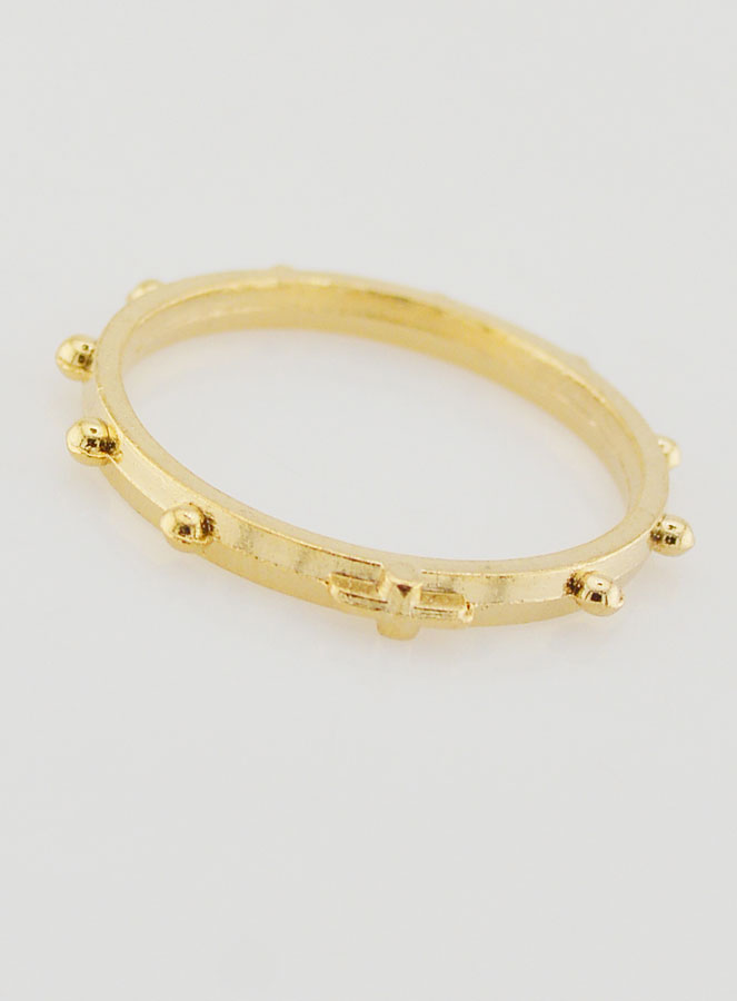 Bague Religieuse Dizainier Dorée - Taille 64 (pic 2)