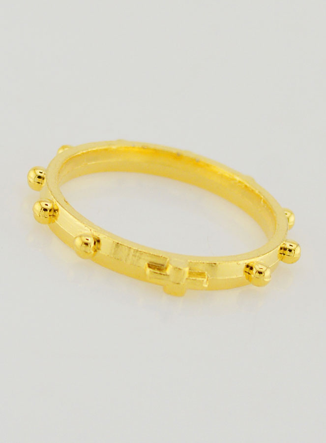 Bague Religieuse Dizainier Dorée - Taille 57 (pic 2)