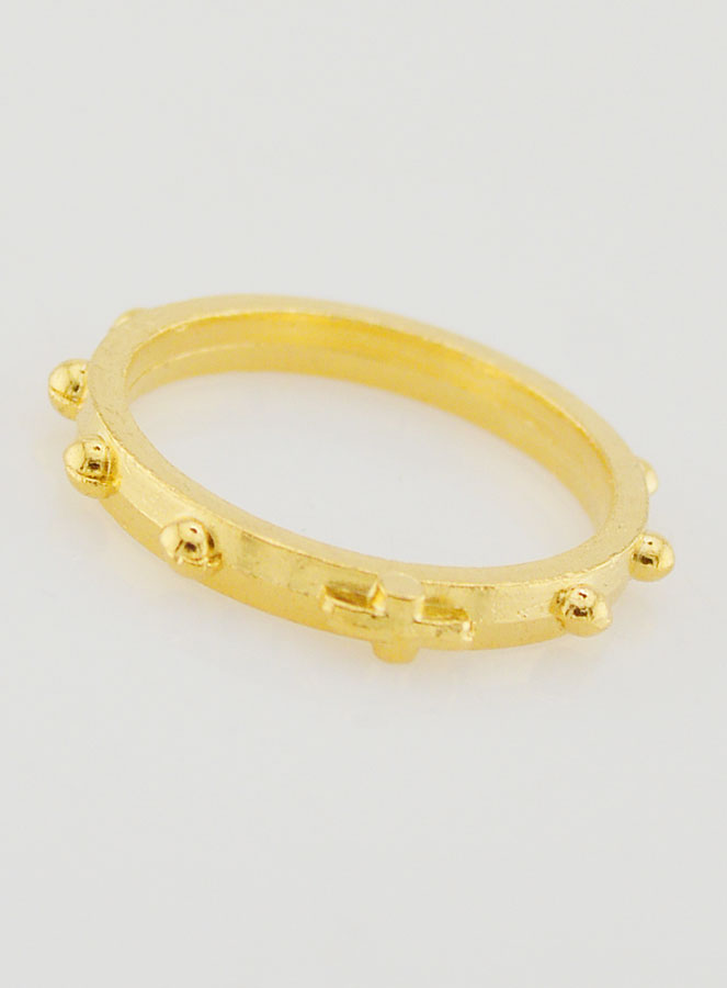 Bague Religieuse Dizainier Dorée - Taille 54 (pic 2)