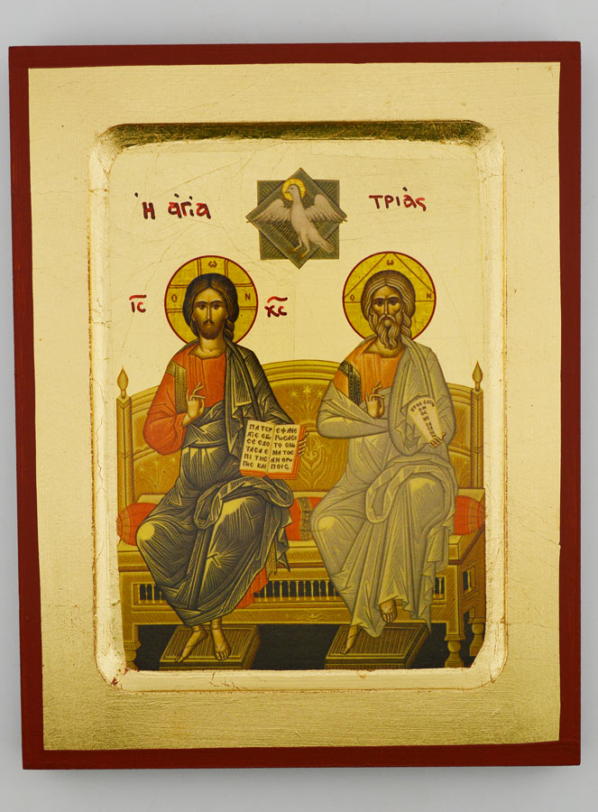 Icône Byzantine Grecque Sainte Trinité - 17 cm (pic 1)