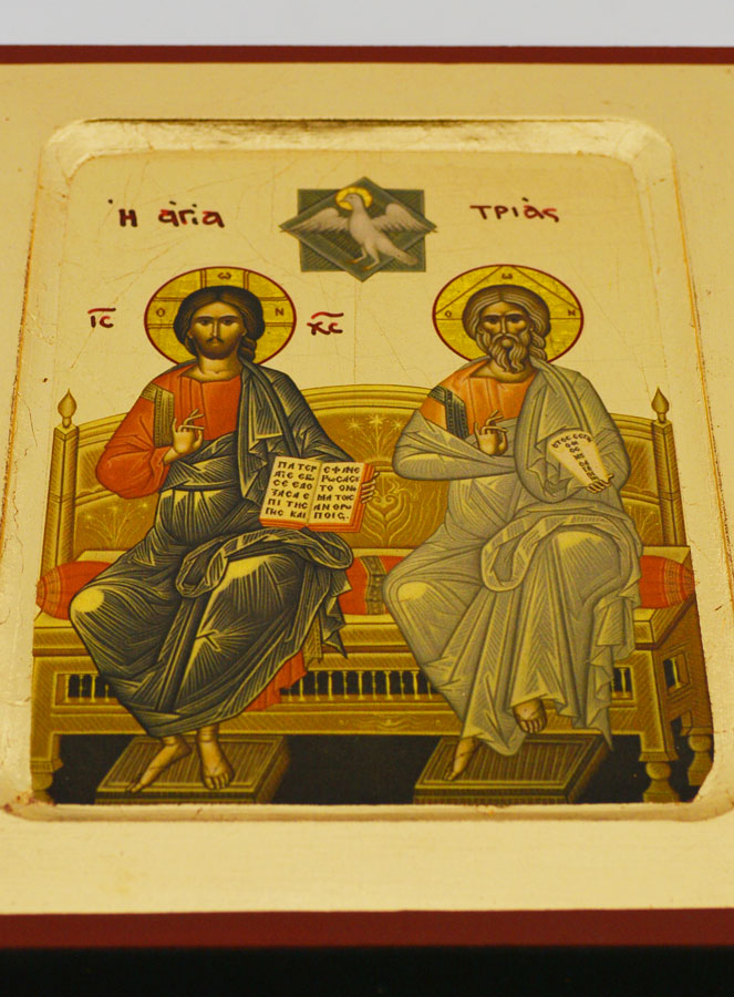 Icône Byzantine Grecque Sainte Trinité - 17 cm (pic 2)