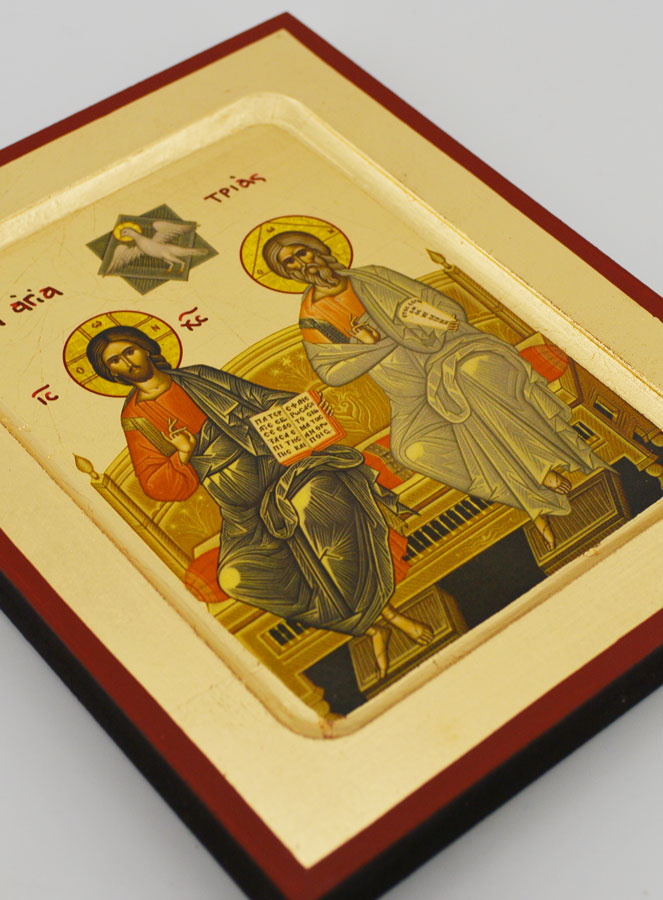 Icône Byzantine Grecque Sainte Trinité - 17 cm (pic 3)