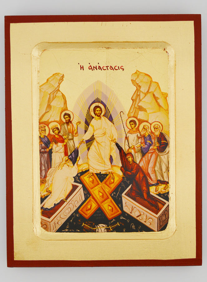 Icône Byzantine de la Résurrection du Christ - 17 cm (pic 1)
