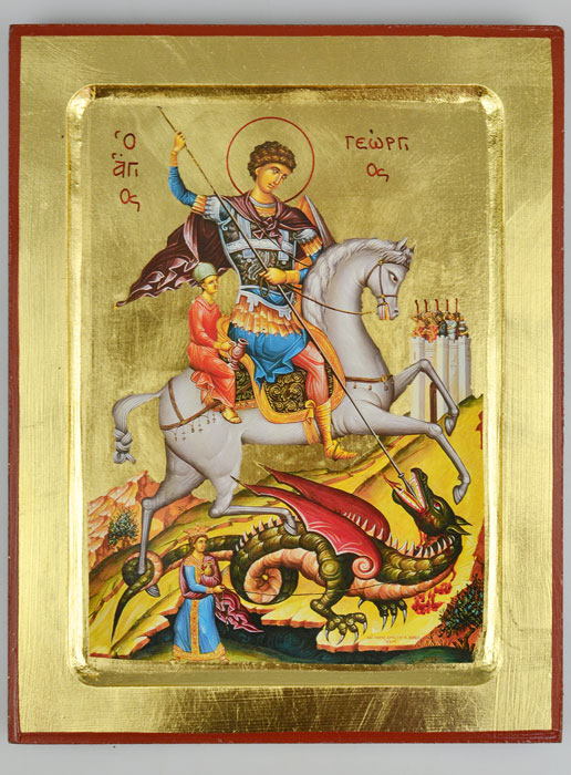 Icône Byzantine Saint Georges - 23 cm (pic 2)