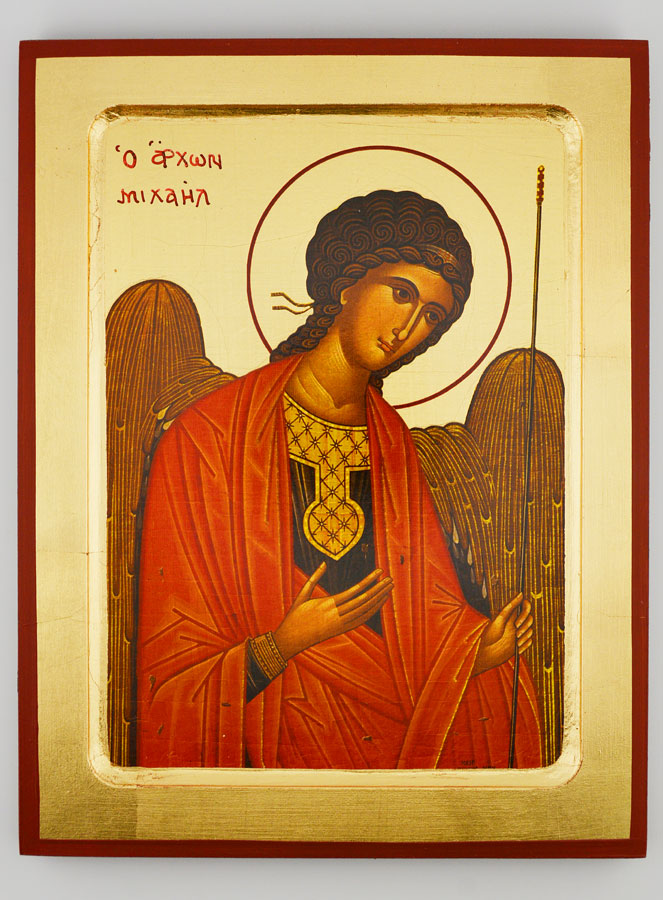 Icône Byzantine Grecque Saint Michel Archange - 22 cm (pic 1)