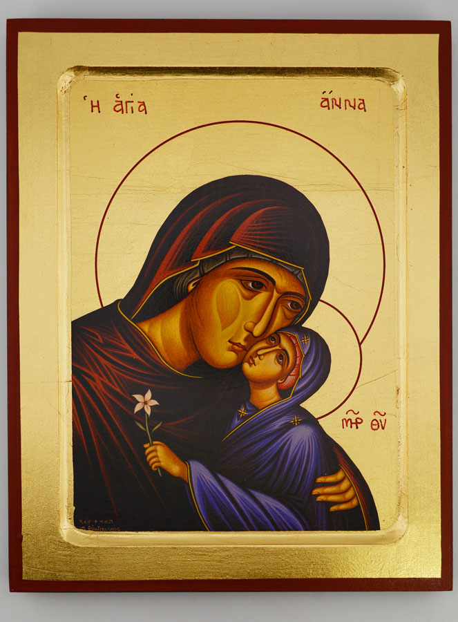 Icône Byzantine Sainte Anne - 22 cm (pic 1)