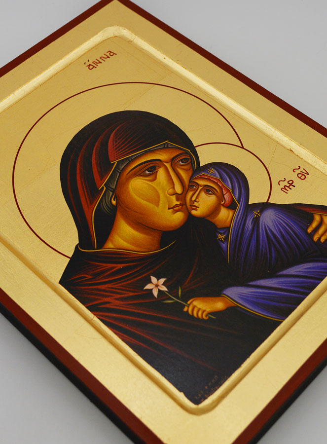 Icône Byzantine Sainte Anne - 22 cm (pic 3)