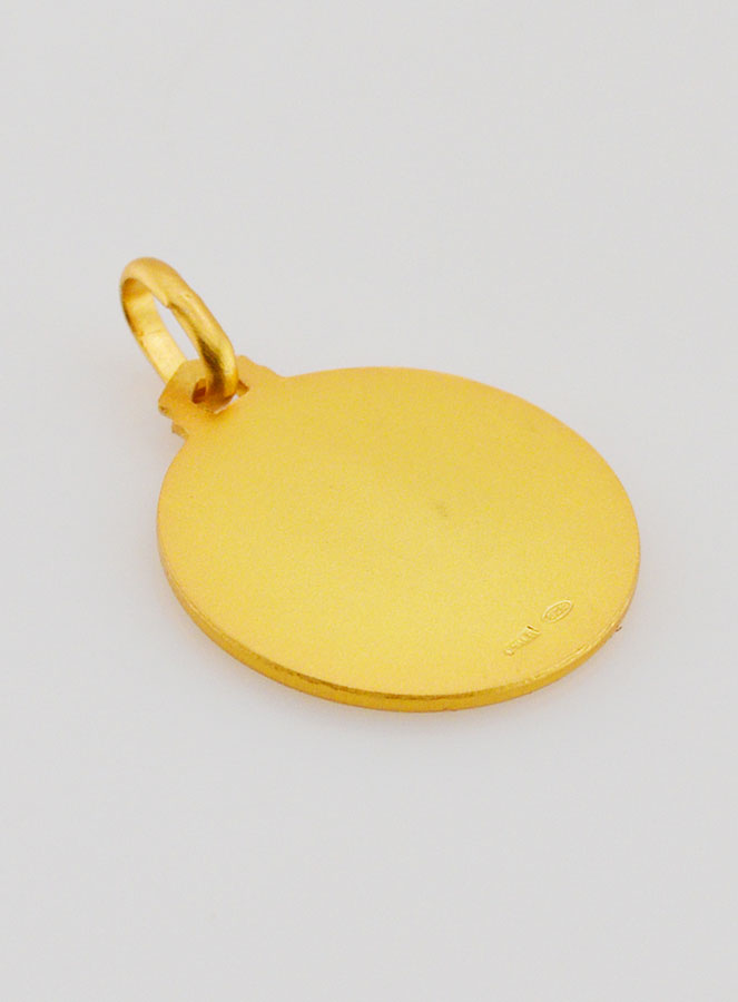 Médaille Notre Dame de Lourdes en Plaqué Or - 18mm (pic 4)