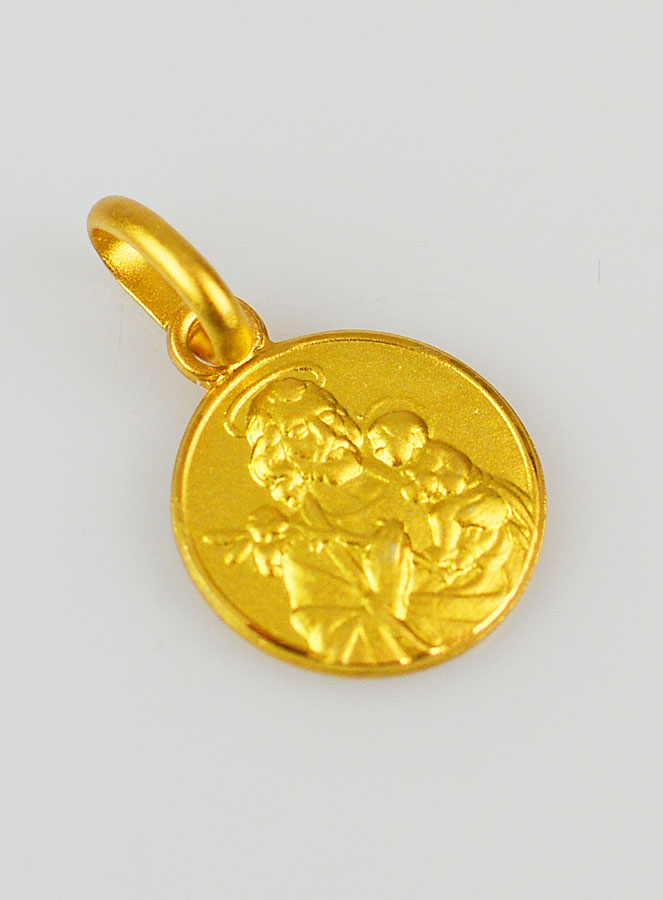 Médaille Saint Joseph en Plaqué Or - 10 mm (pic 3)