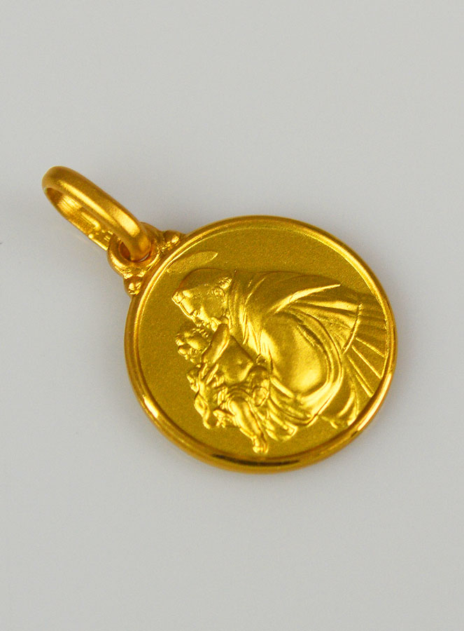 Médaille Saint Antoine de Padoue en Plaqué Or - 14 mm (pic 3)