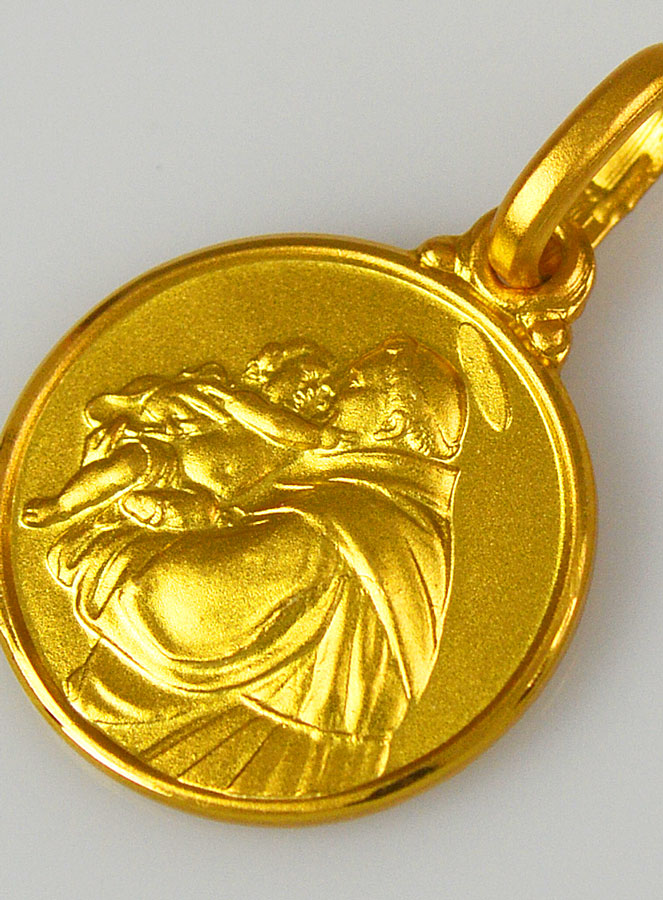 Médaille Saint Antoine de Padoue en Plaqué Or - 14 mm (pic 4)