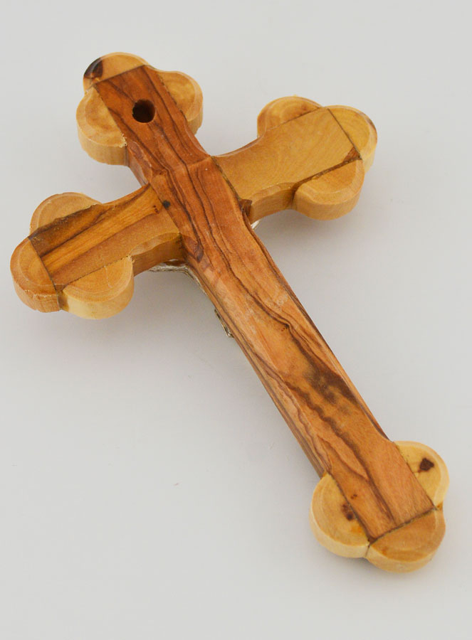 Crucifix Orthodoxe en Bois d'Olivier - 13 cm (pic 4)