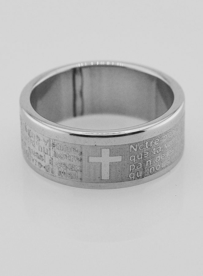 Bague Religieuse Prière du Notre Père Taille 54 (pic 1)