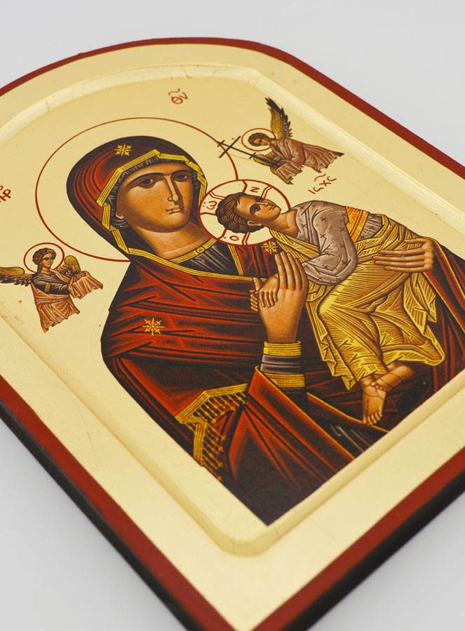Icône Notre Dame du Perpétuel Secours Arrondie - Feuille d'Or - 22 cm (pic 3)