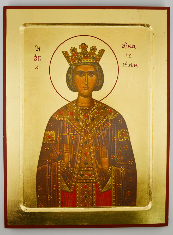 Icône Byzantine Sainte Catherine d'Alexandrie - 30 cm (pic 1)