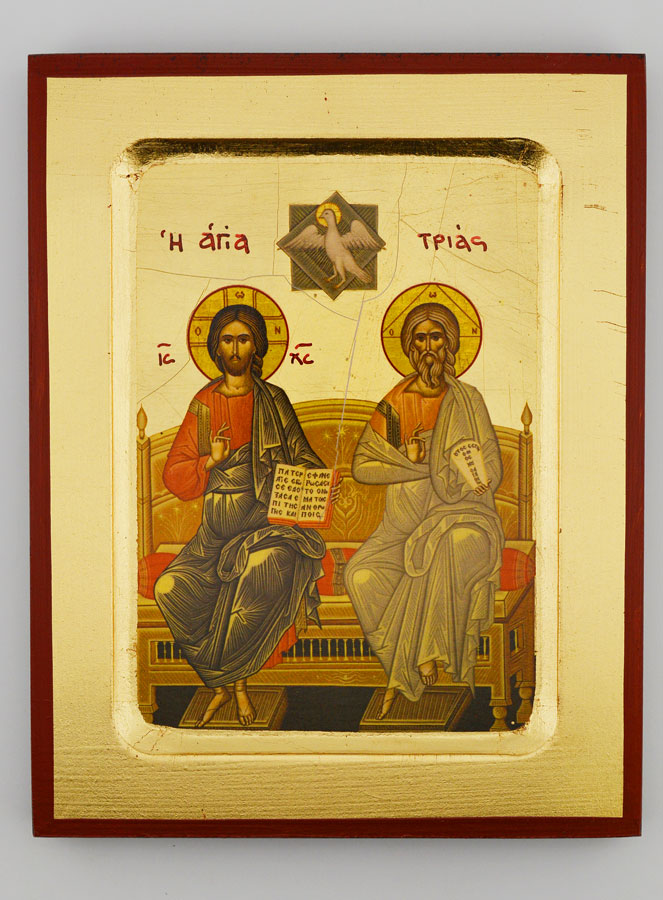 Icône Byzantine Grecque Sainte Trinité - 18 cm (pic 1)