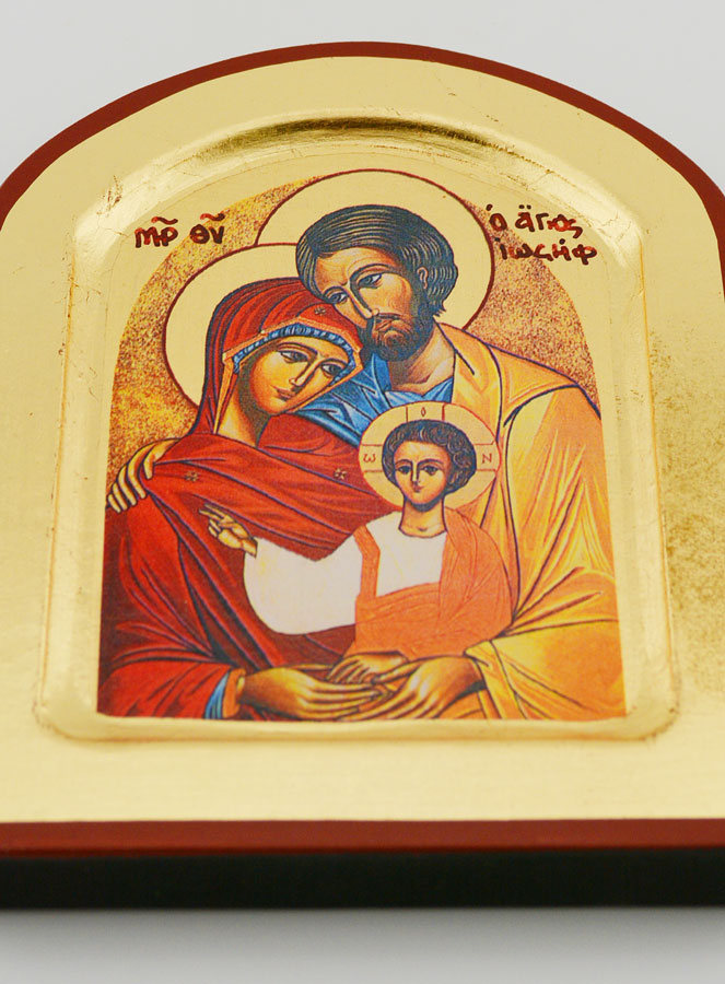 Icône Byzantine Sainte Famille Arrondie - 12 cm (pic 2)