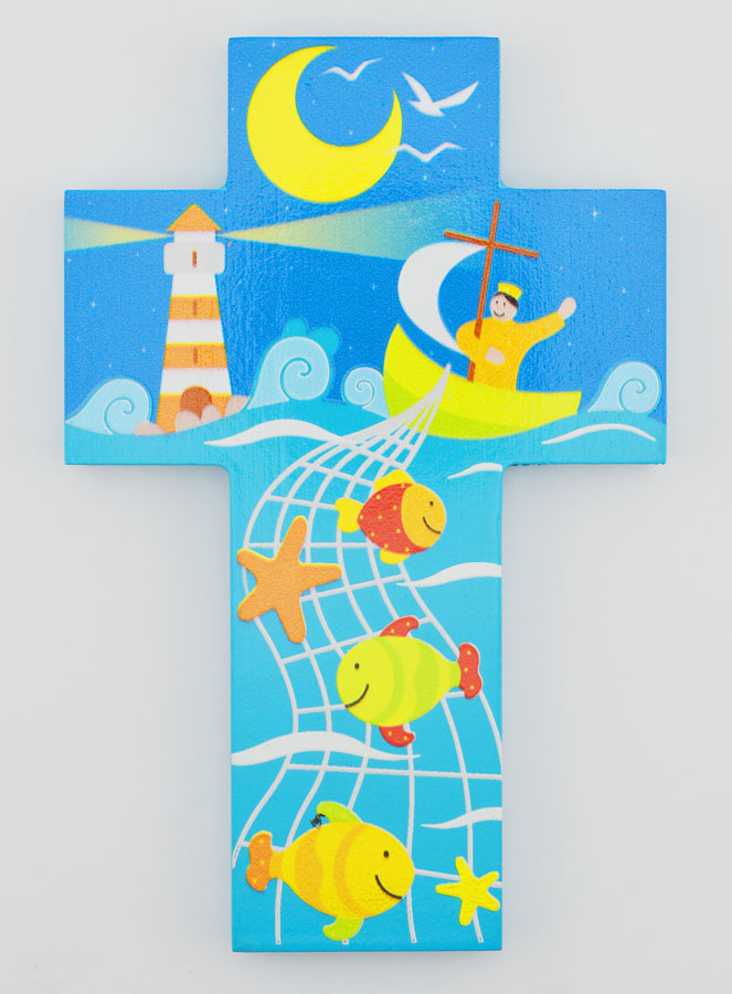 Croix Enfant en Bois - La Pêche Miraculeuse (pic 1)