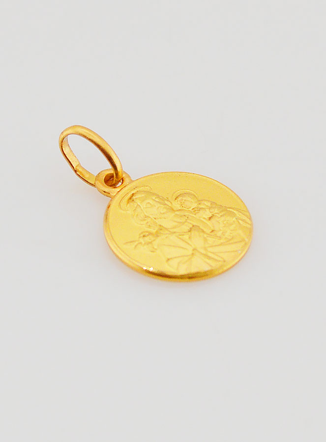 Médaille Saint Joseph en Plaqué Or - 12 mm (pic 3)