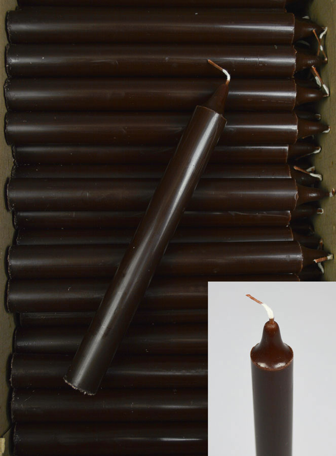 Carton 48 Cierges Teintées Masse Couleur Chocolat - Marron (pic 2)