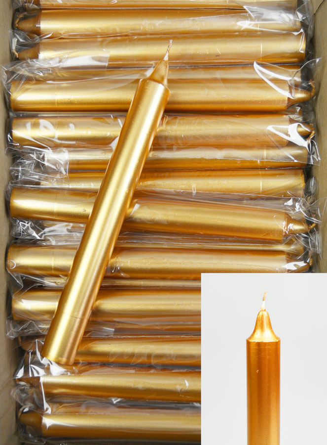 Carton 48 Cierges Couleur Or (pic 1)