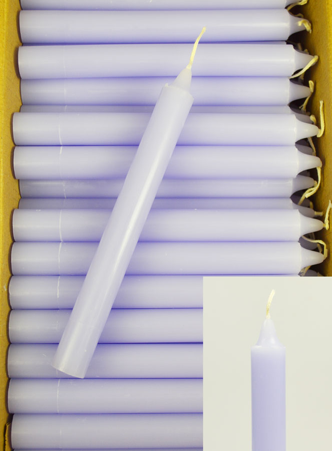 Carton 48 Cierges Teintées Masse Couleur Violet Parme (pic 1)