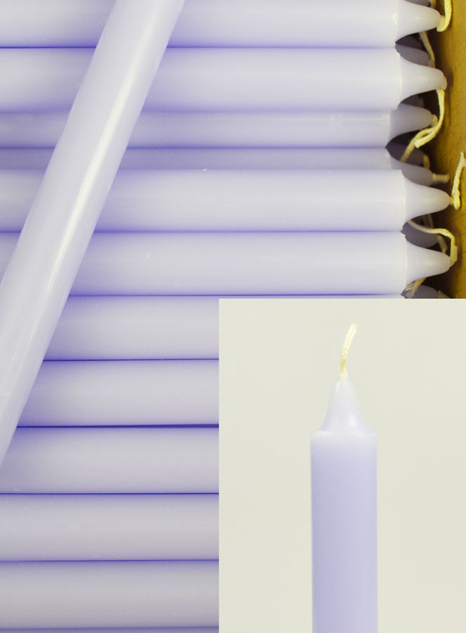 Carton 48 Cierges Teintées Masse Couleur Violet Parme (pic 3)