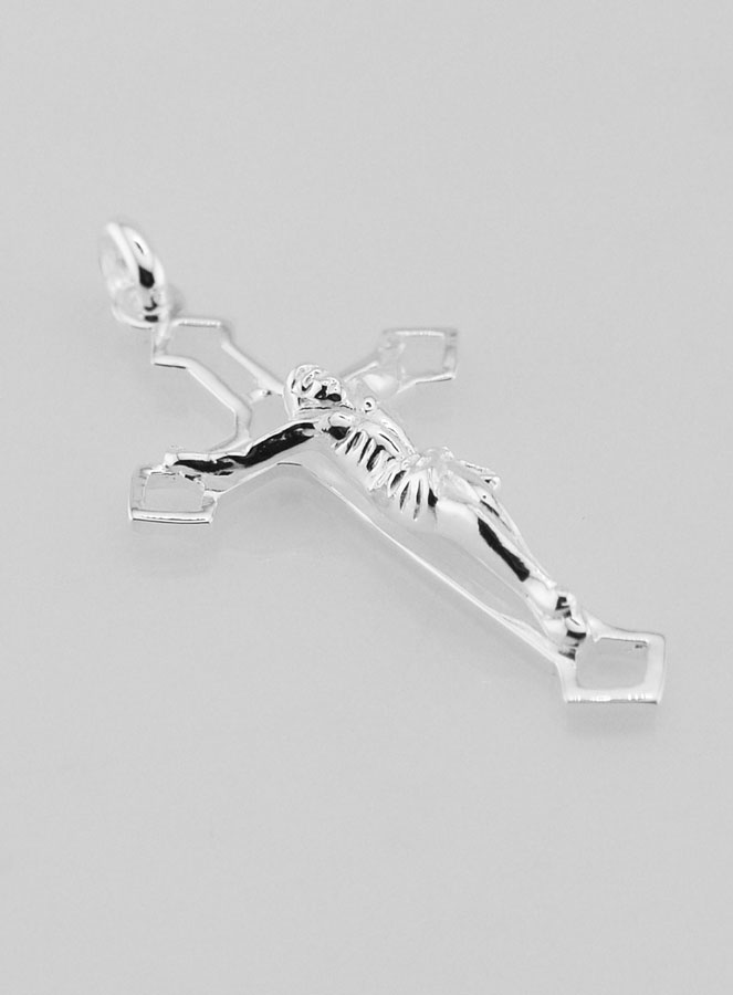 Pendentif Croix du Christ Ajourée en Argent 34mm (pic 3)