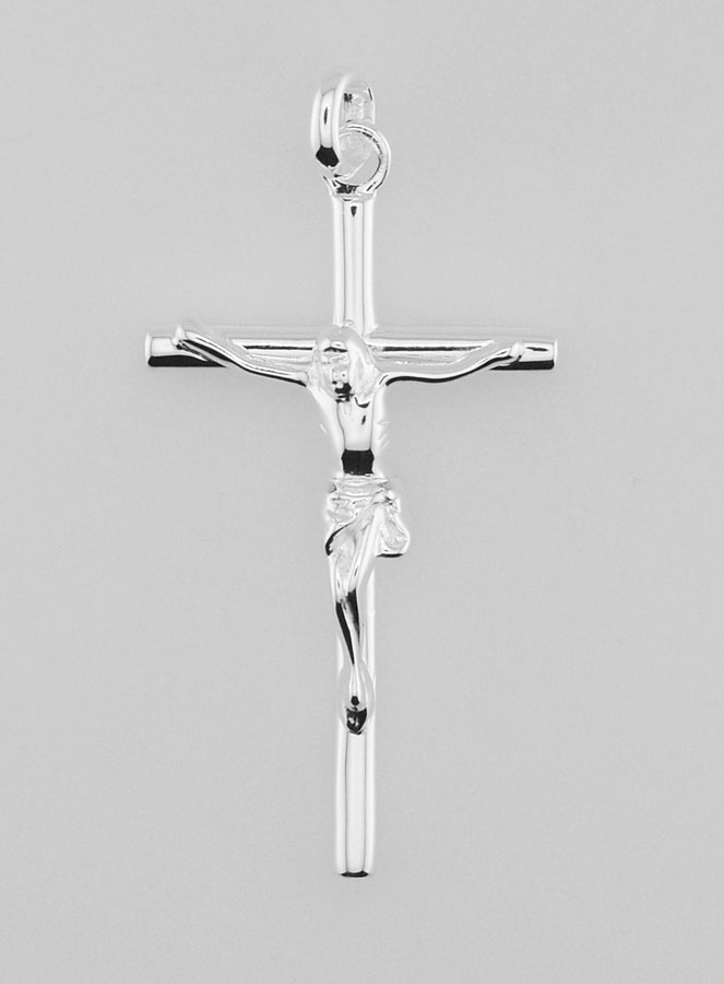 Pendentif Croix Crucifix du Christ en Argent 35mm (pic 1)