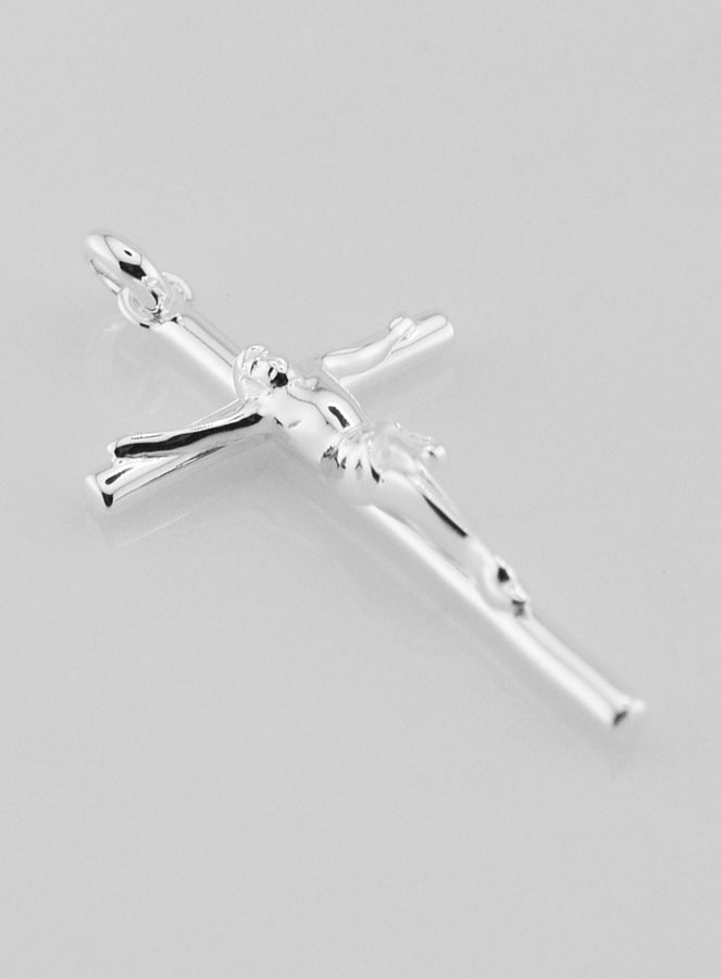Pendentif Croix Crucifix du Christ en Argent 35mm (pic 3)