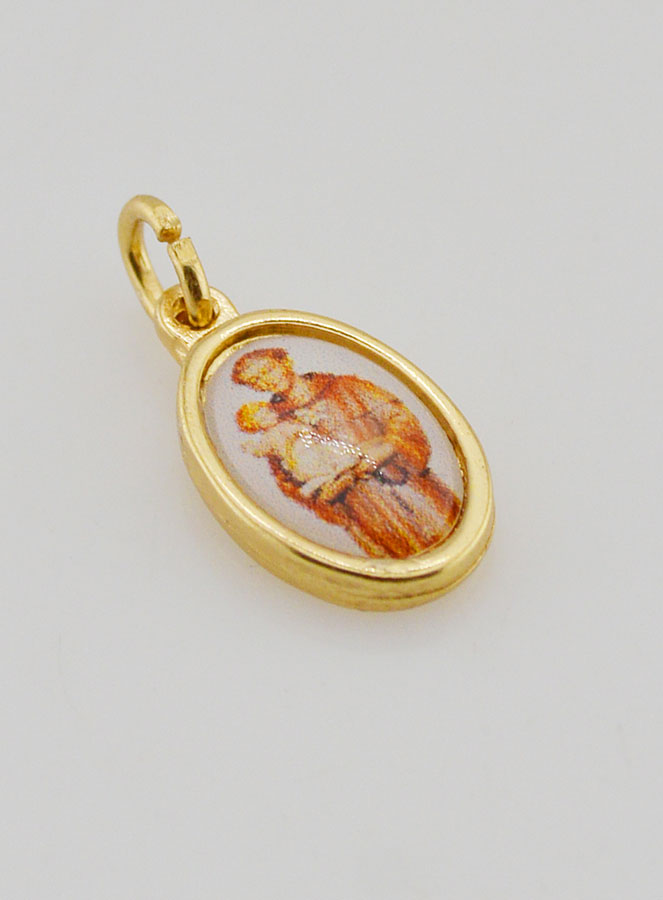 Médaille Saint Antoine de Padoue Dorée - 14 mm (pic 3)