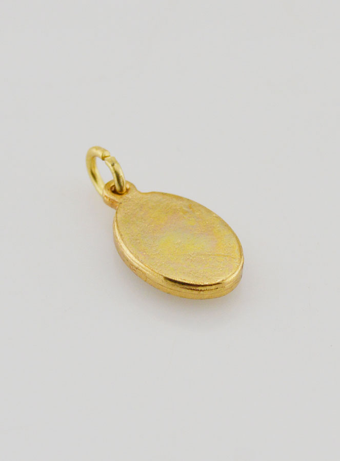 Médaille Notre Dame de Lourdes Dorée - 14 mm (pic 4)