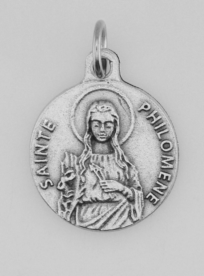 Médaille Sainte Philomène en Métal Argenté - 16 mm (pic 1)
