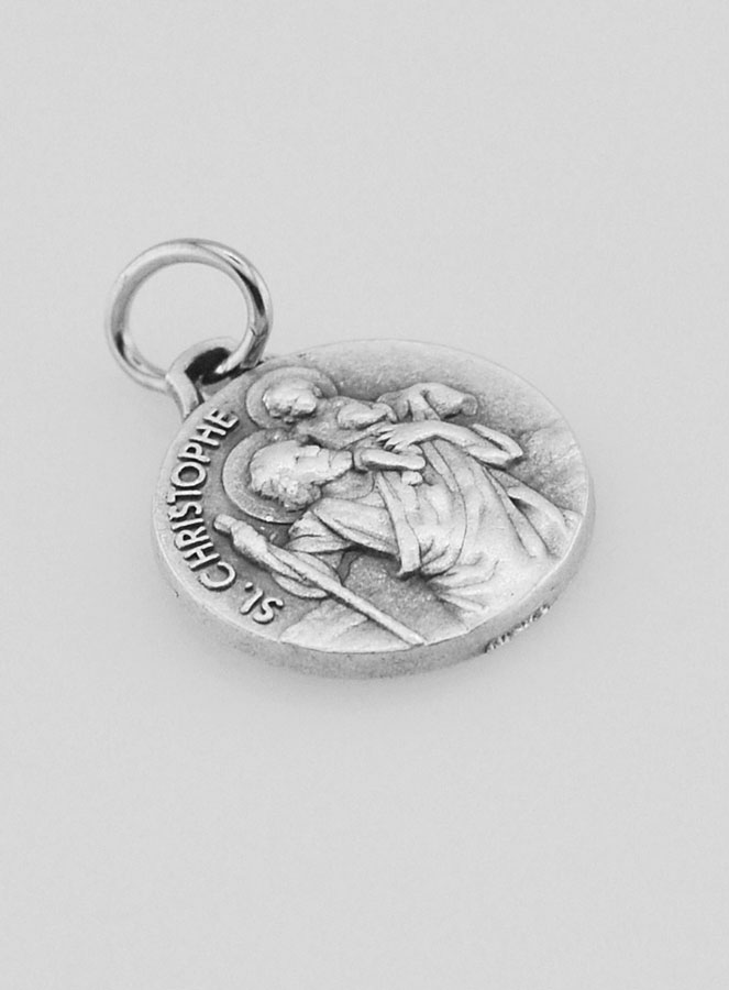 Médaille Saint Christophe en Métal Argenté - 15 mm (pic 3)