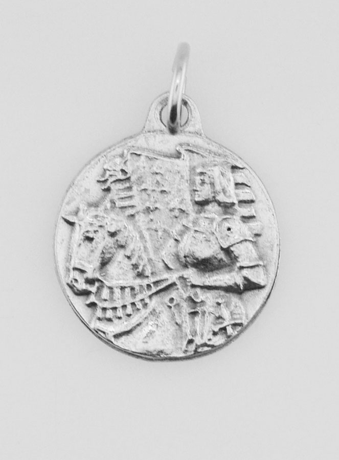 Médaille Sainte Jeanne d'Arc en Métal Argenté - 16 mm (pic 1)
