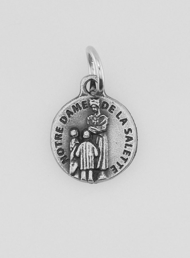 Médaille Notre Dame de la Salette en Métal Argenté - 10 mm (pic 1)