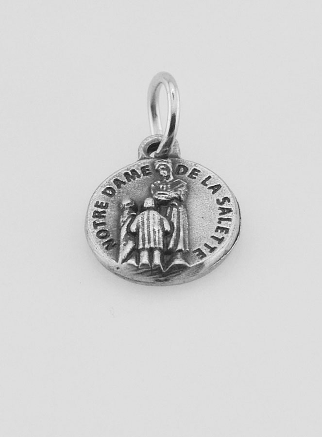 Médaille Notre Dame de la Salette en Métal Argenté - 10 mm (pic 2)