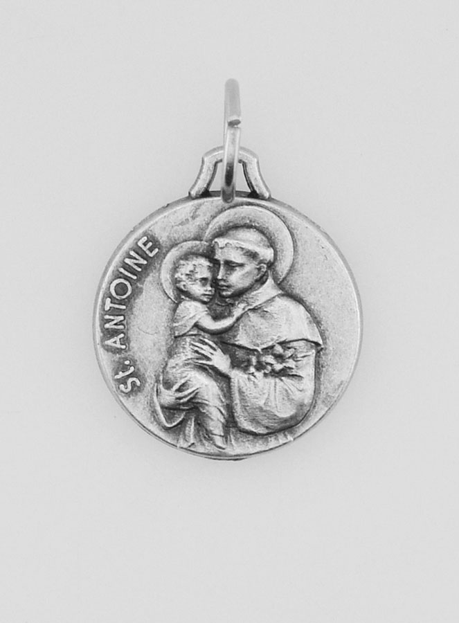 Médaille Saint Antoine en Métal Argenté - 15 mm (pic 1)