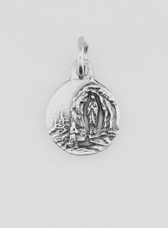 Médaille Notre Dame de Lourdes en Métal Argenté - 10 mm (pic 1)