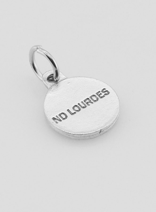 Médaille Notre Dame de Lourdes en Métal Argenté - 10 mm (pic 4)