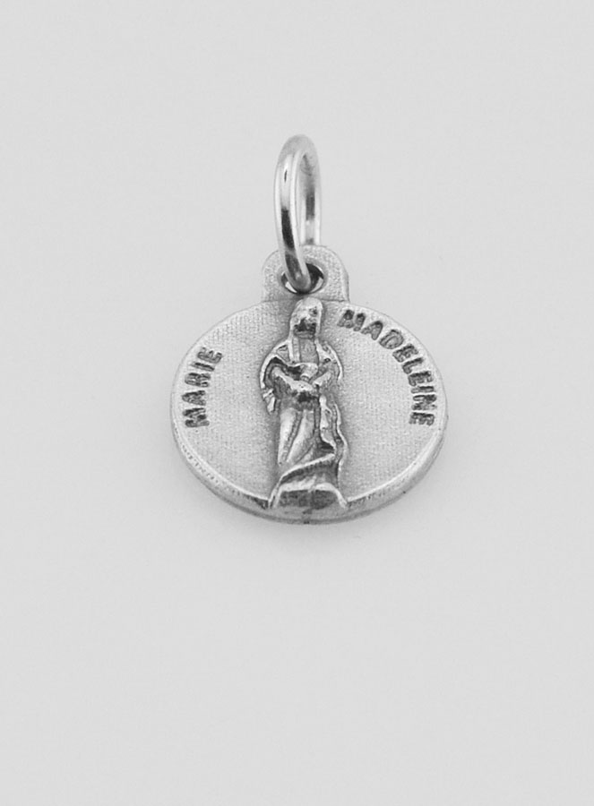 Médaille Sainte Marie-Madeleine en Métal Argenté - 10 mm (pic 2)