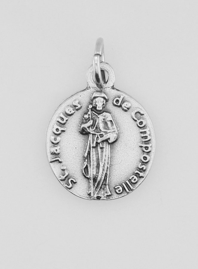 Médaille Saint Jacques en Métal Argenté - 12 mm (pic 1)