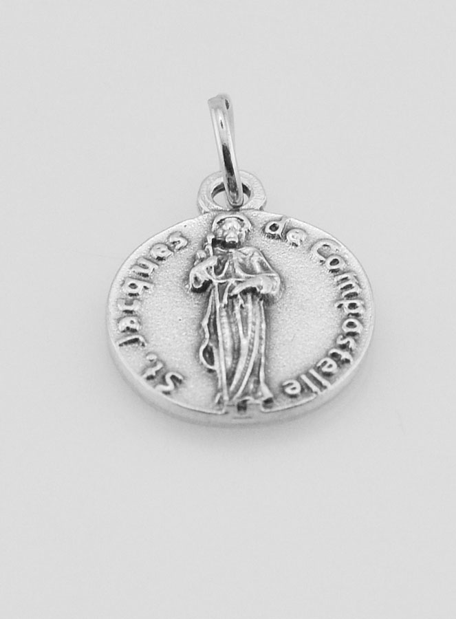 Médaille Saint Jacques en Métal Argenté - 12 mm (pic 2)
