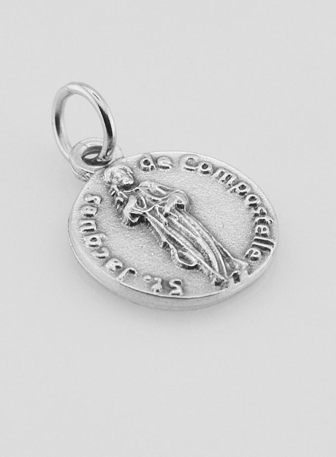 Médaille Saint Jacques en Métal Argenté - 12 mm (pic 3)