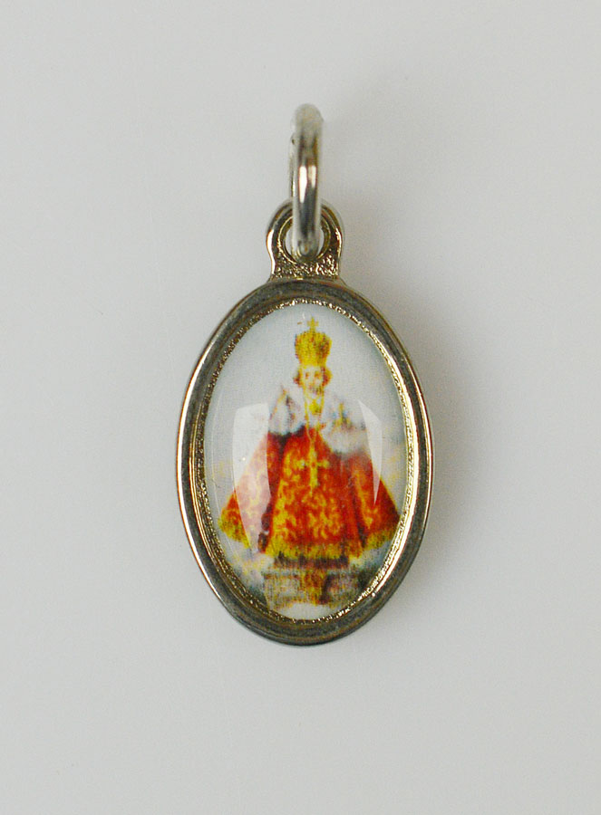 Médaille Enfant Jésus de Prague Argentée - 14 mm (pic 1)