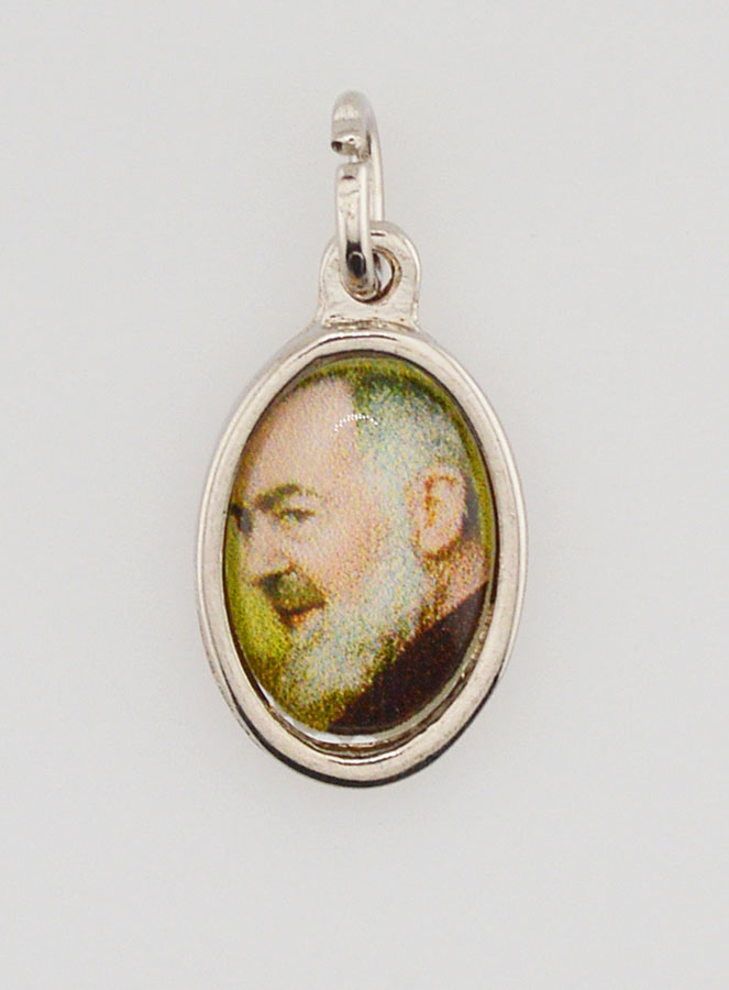 Médaille Saint Padre Pio Argentée - 14 mm (pic 1)